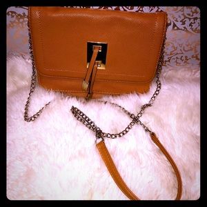 Camel Color Crossbody to Clutch Purse